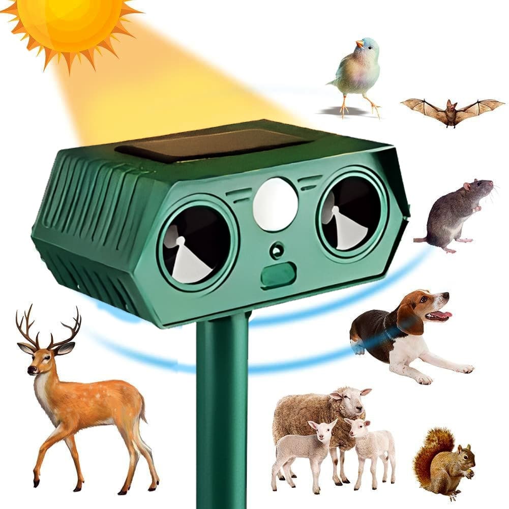 Repelente de Animais Elétronico Ultra-sônico Solar Afasta Cachorro Gato Morcego Pássaros