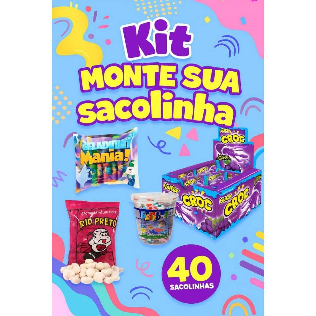 kit para montar 40 sacolinhas-faça você mesmo-diversão garantida-envio imediato