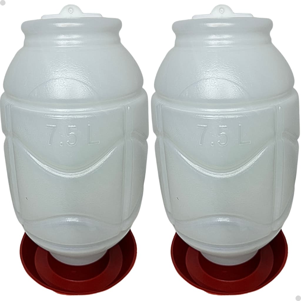 Kit 2 Bebedouro Aves Automático Galinhas Pintinhos Granja 7,5 Litros