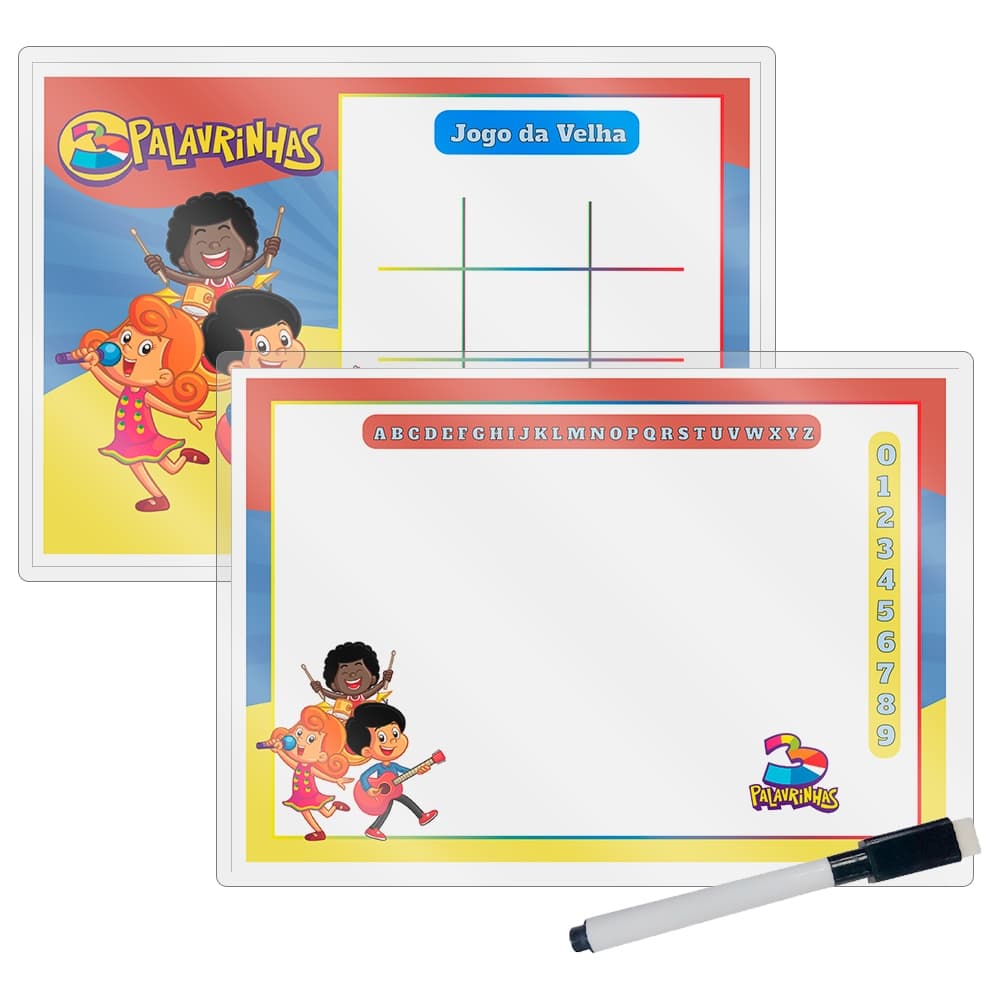 Kit 10 Lousas Mágica + Caneta Com Apagador Lembrancinha Festas Infantil Qualquer Tema Tres Palavrinhas