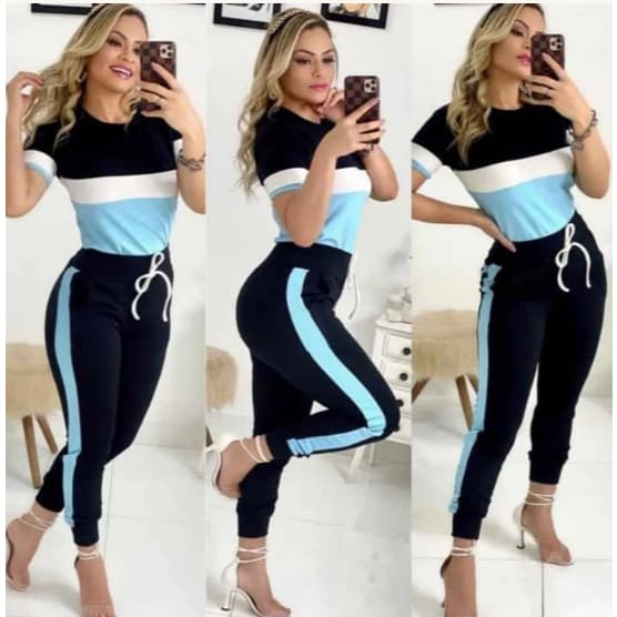 Conjunto Plus Size Feminino Malha Crepe