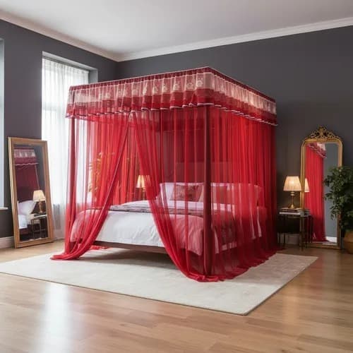 Mosquiteiro Palácio Cortinado Casal Queen COM Armação De Ferro Oferta Limitada