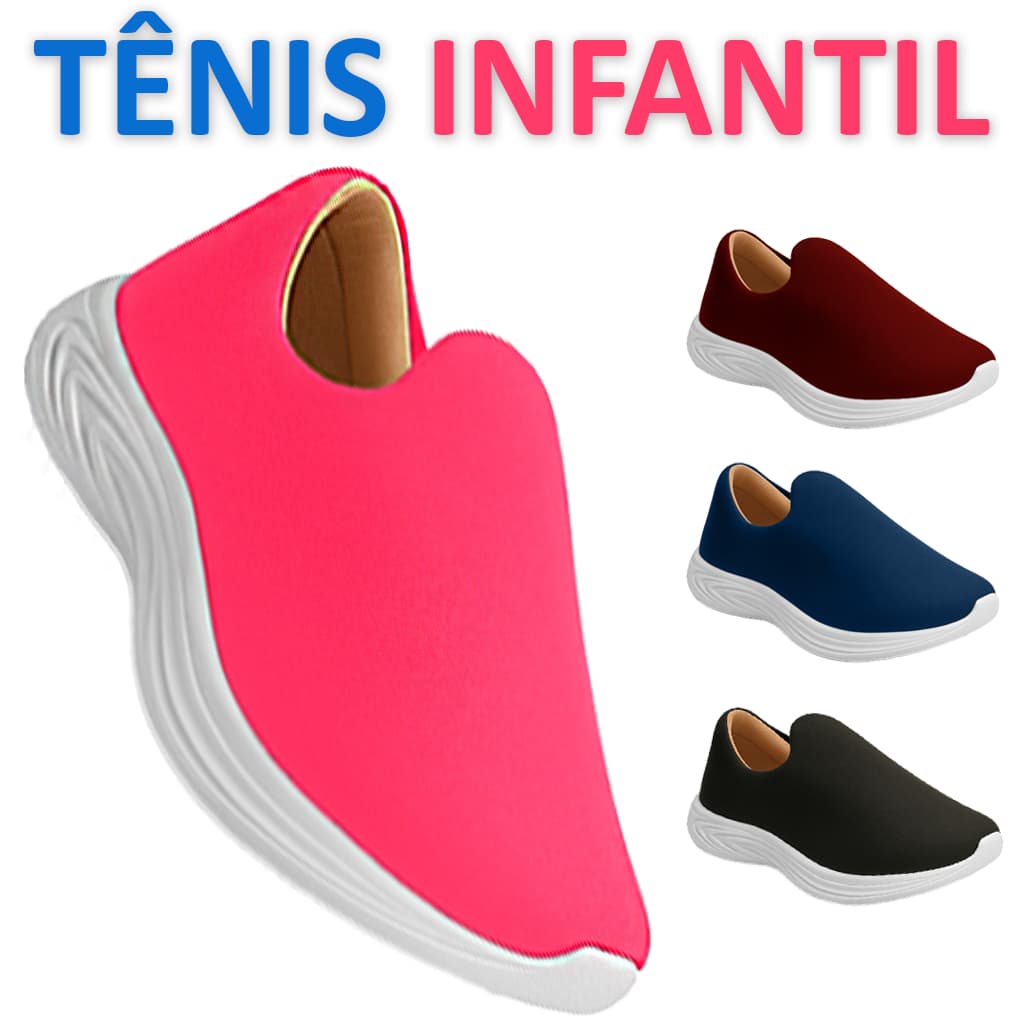 Tenis Infantil Menina Menino Calce Fácil Confortável Antiderrapante Casual Escolar Passeio Leve