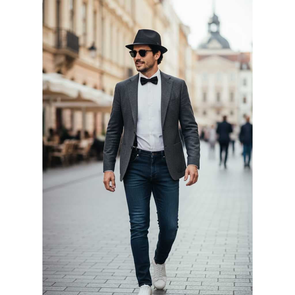 kit masculino chapéu Panamá + suspensório ajustável adulto bege