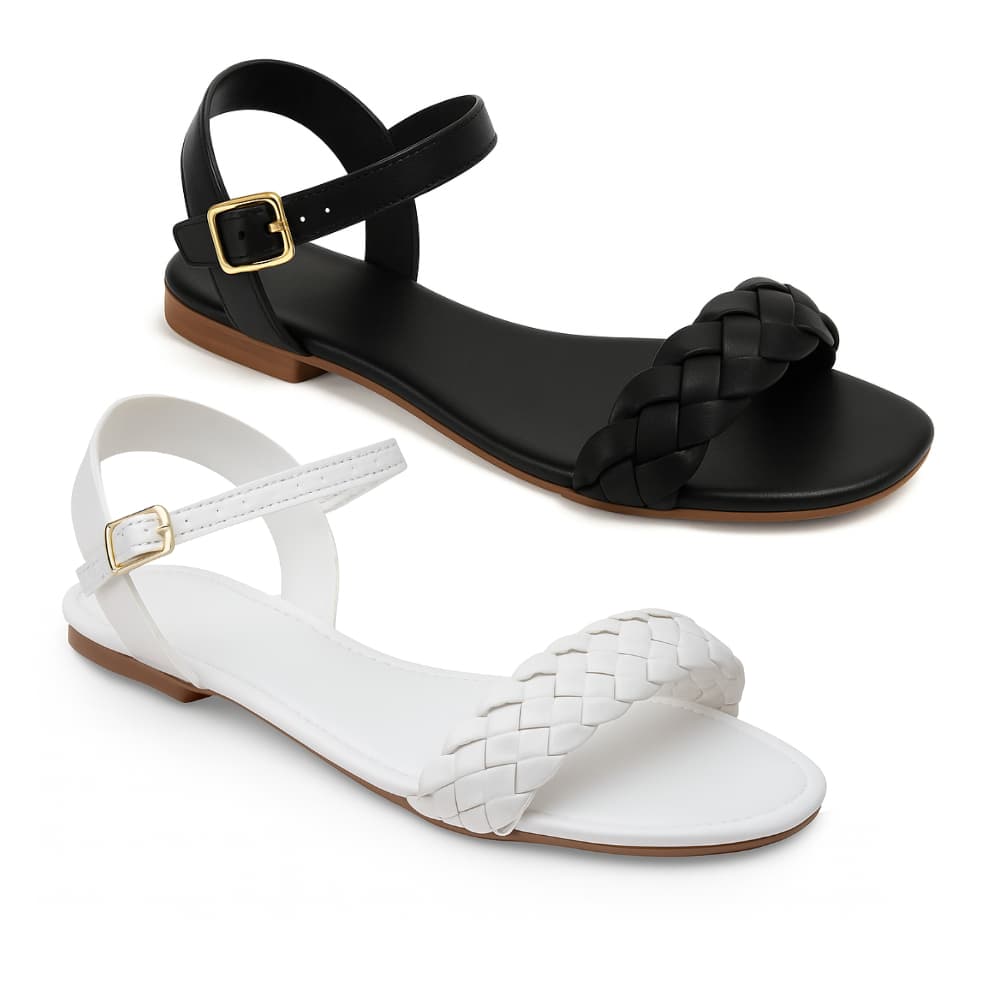 Kit 2 Pares Sandália Feminina Rasteirinha Confortável  Macia