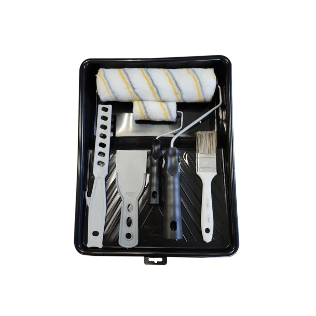 Kit Pintura Lolipop 7 peças Parede Sem Respingo 2 Rolo Anti-Respingo, Pincel, Espátula, Misturador, Bandeja super