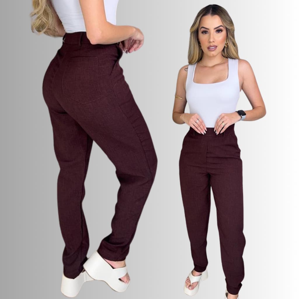 Calça Linho Rústico Feminina Casual Chic Elegante e Moderna Pra Todas Ocasiões