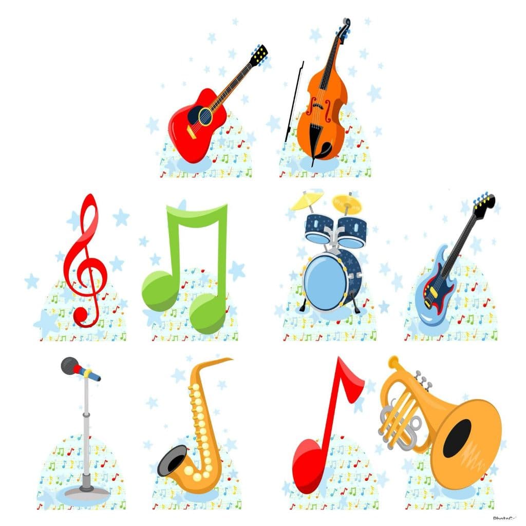 Instrumentos Musicais kit decoração de festa infantil 10 display de 20cm Totens