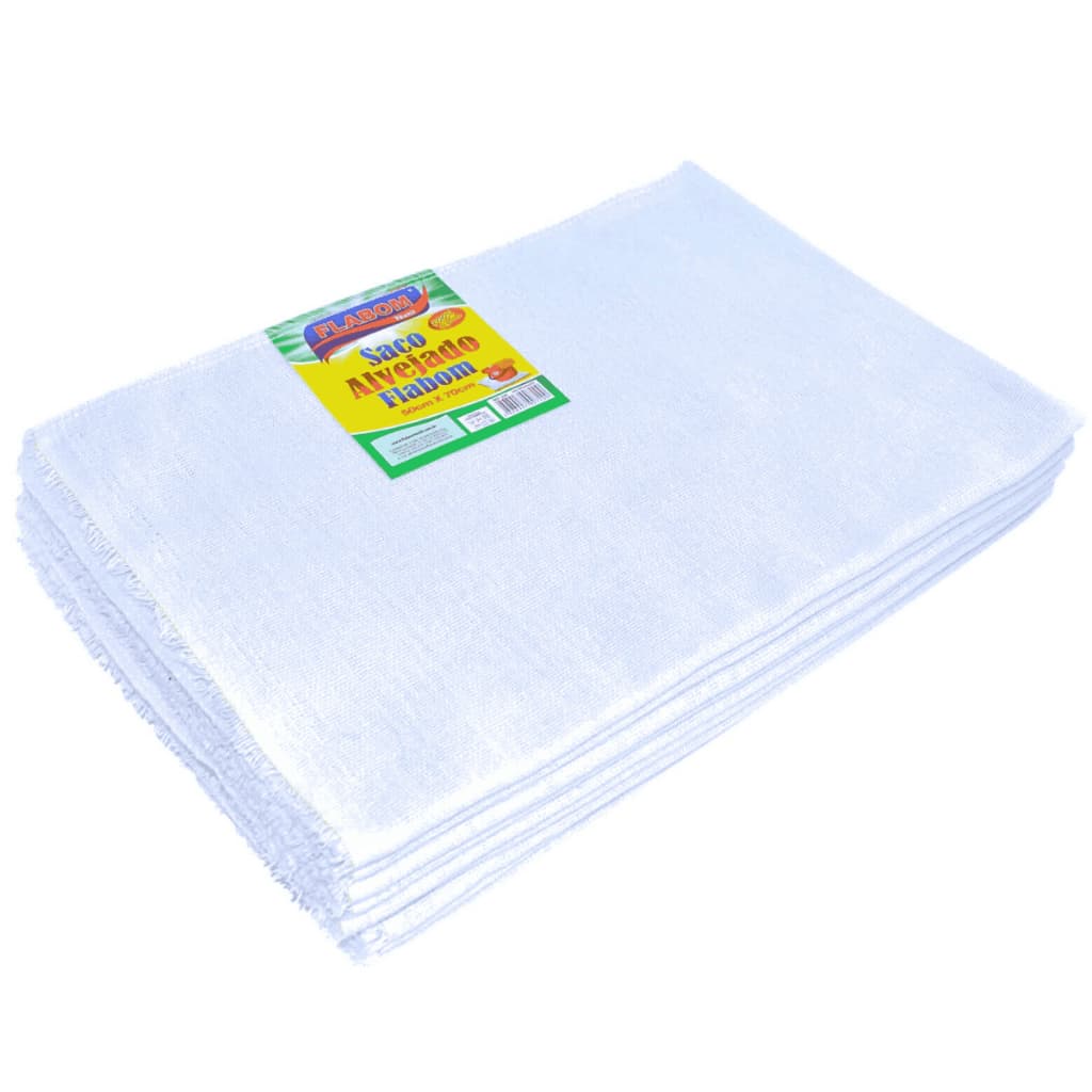 Saco Alvejado Aberto 70X100 - 25 unidades 100g - 143g/m2 100% Algodão Pano de Limpeza Chão Flabom