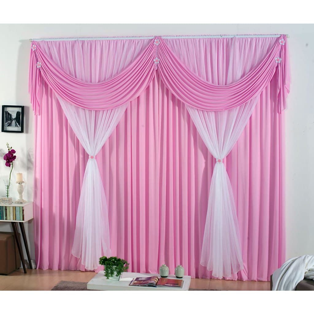 Cortina Jessica Com Voil P/ Quarto, Sala, Igrejas - Decoração