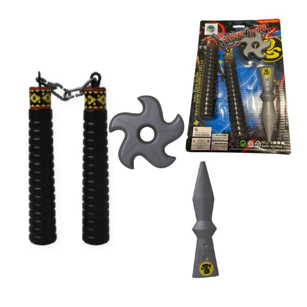 Kit Ninja Infantil Brinquedo com Shuriken e Kunai Estilo Anime Naruto Aventura para Crianças