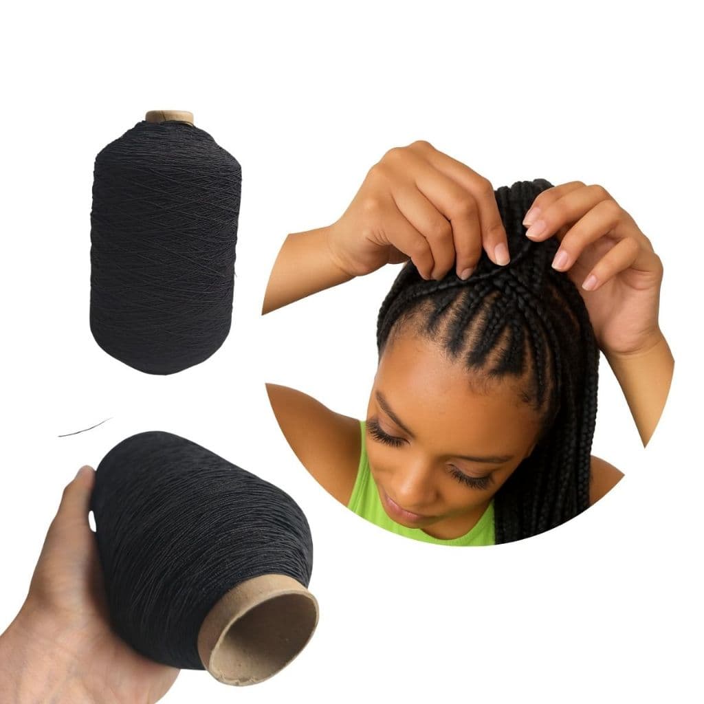 Fio Linha Lastex Grande Preto Para Alongamento Mega Hair e Fixação de Tranças
