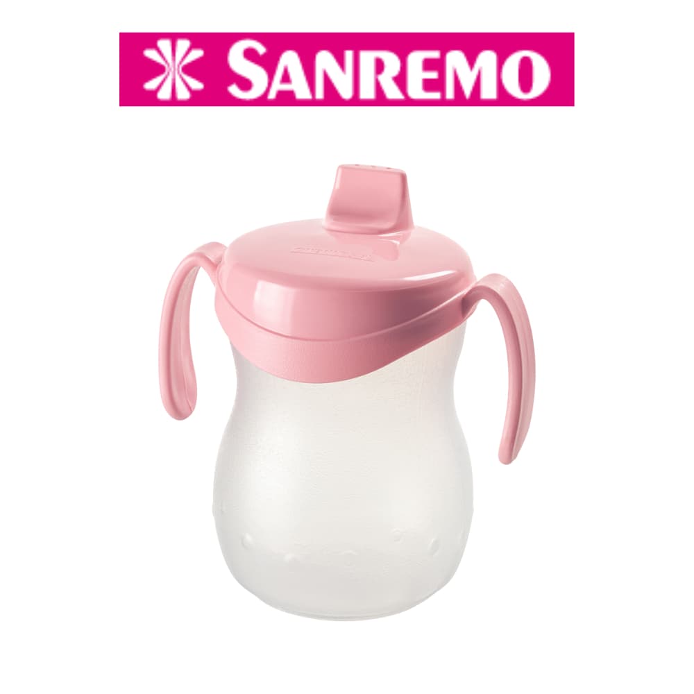 Copo Infantil Sanremo Com Alças BPA Free Plástico Resistente 310 mL Rosa