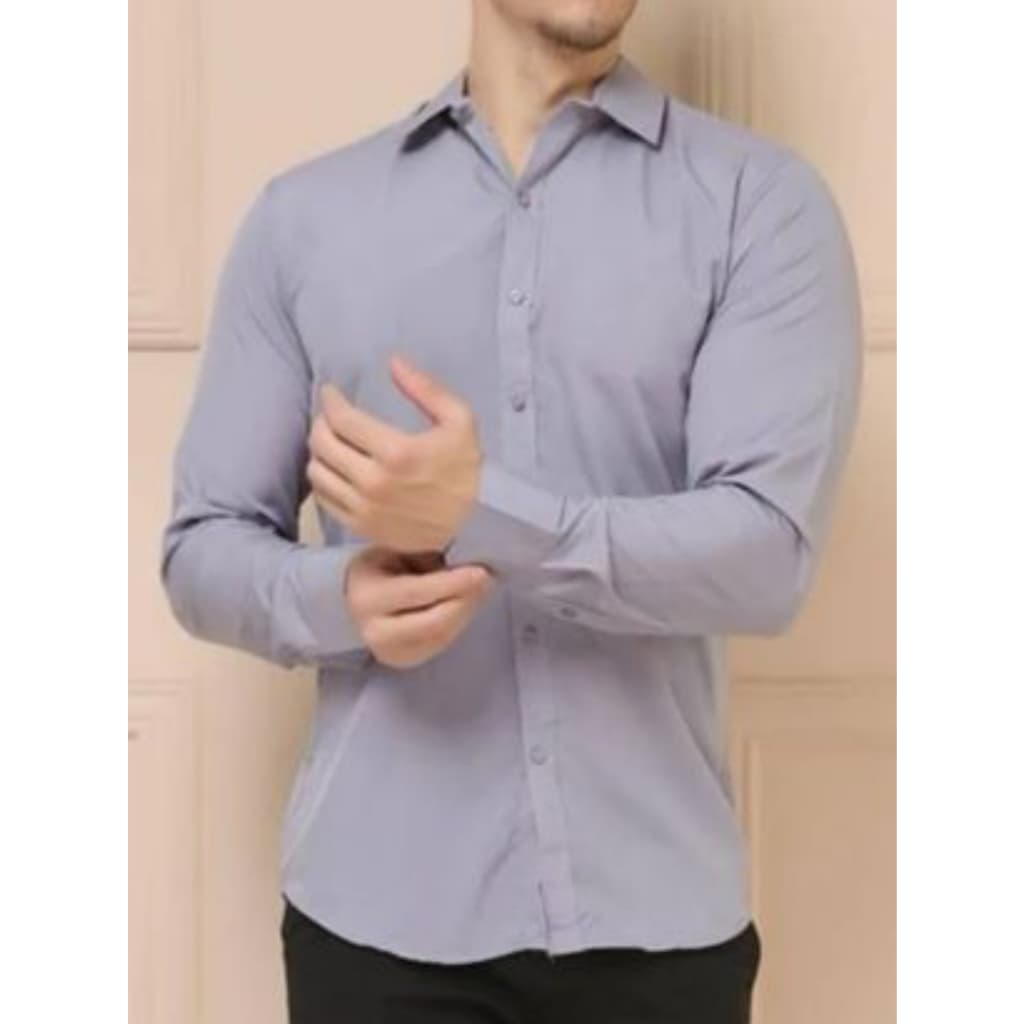 Camisa Social Masculina Manga Longa Slim Fit Casual Super Oferta