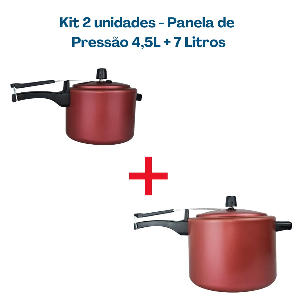 Jogo de Panelas de Pressão 4,5 Litros e  7 Litros – Antiaderente