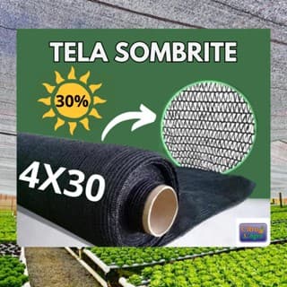 Tela Sombrite Preta (30% de Proteção) - 4x30 Metros.