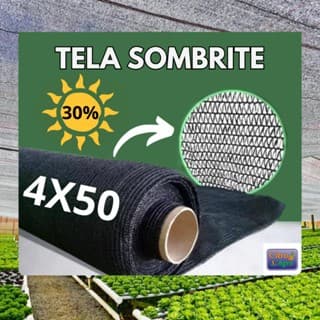 Tela Sombrite Preta (30% de Proteção) - 4x50 Metros.