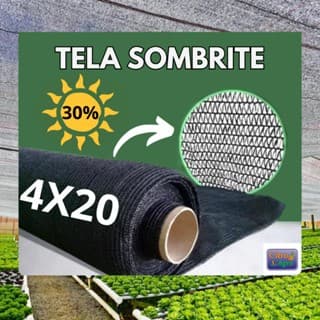 Tela Sombrite Preta (30% de Proteção) - 4x20 Metros.