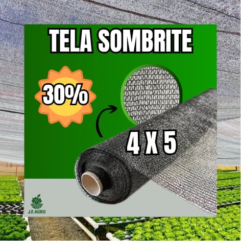 Tela Sombrite Preta (30% de Proteção) - 4x5 Metros.