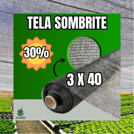 Tela Sombrite Preta (30% de Proteção) - 3X40 Metros.