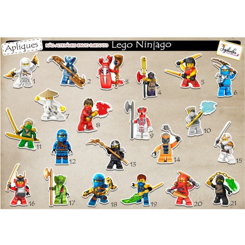 ADESIVOS RECORTADOS - LEGO NINJAGO - TAG, LEMBRANCINHA, ANIVERSÁRIO, DECORAÇÃO, ARTE, ENVIO IMEDIATO