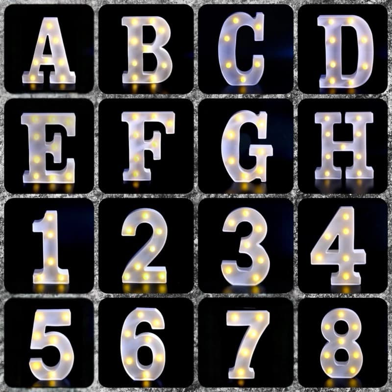 Kit 2/3/4/5 Letra Led Luminária 3D de Decorativa Branco 16cm/21cm A-Z ENVIE AS CARTAS NECESSÁRIAS PELA MSM