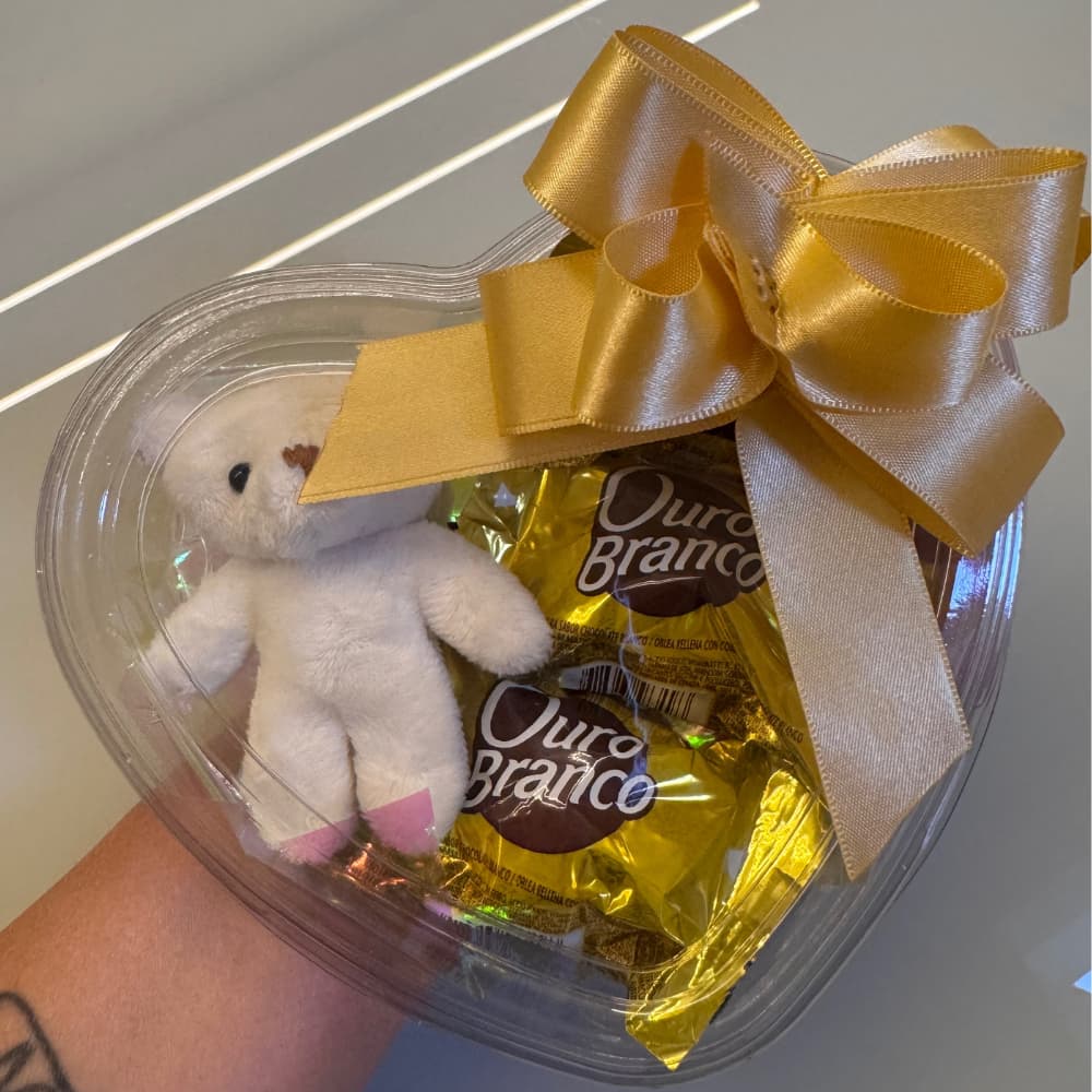 Cesta de Chocolate Coração Presente para Todas as ocasiões Urso Dia dos Namorados Dia dos Pais Natal Amigo Chocolate