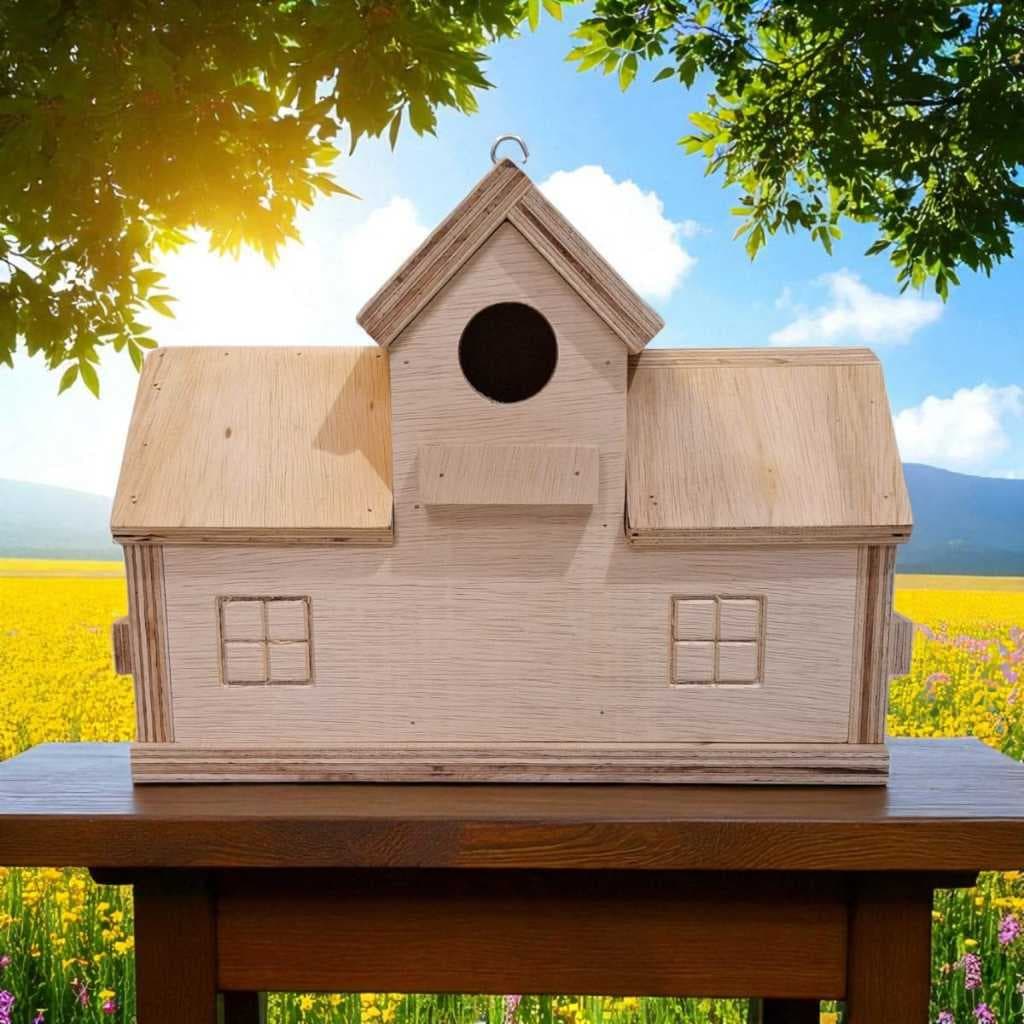 Casa de Passarinho Ninho Triplo Casinha Decorativa Abrigo Aves Pássaros Livres Decoração Jardim