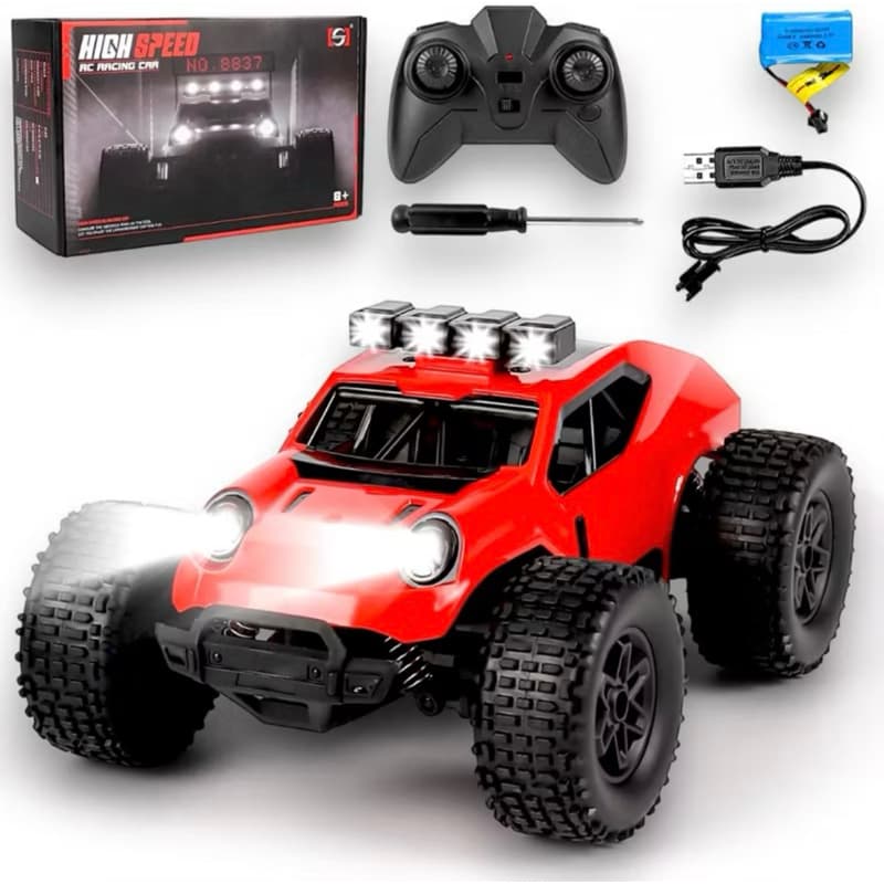 RC Carro Alta Velocidade 25km/h – Bateria Recarregável + Controle 2.4GHz – Diversão Garantida!