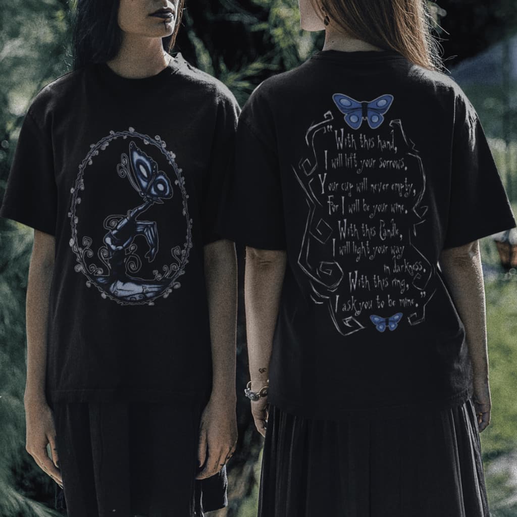 Camiseta Halloween A Noiva Cadáver Votos De Casamento Dark Gótico Blusa Dia Das Bruxas 100% Algodão