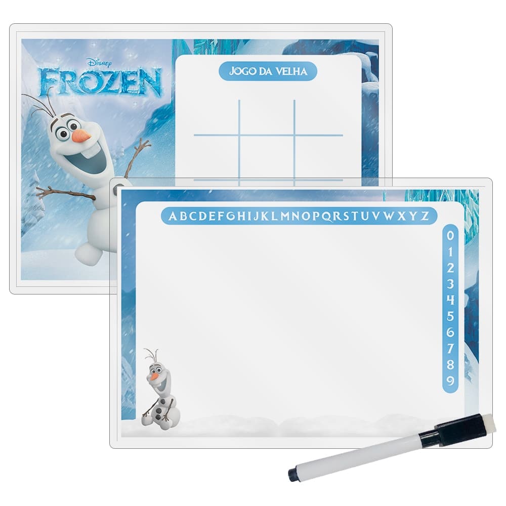 Kit 25 Lousas Mágica + Caneta Com Apagador Lembrancinha Festas Infantil Qualquer Tema Olaf Frozen