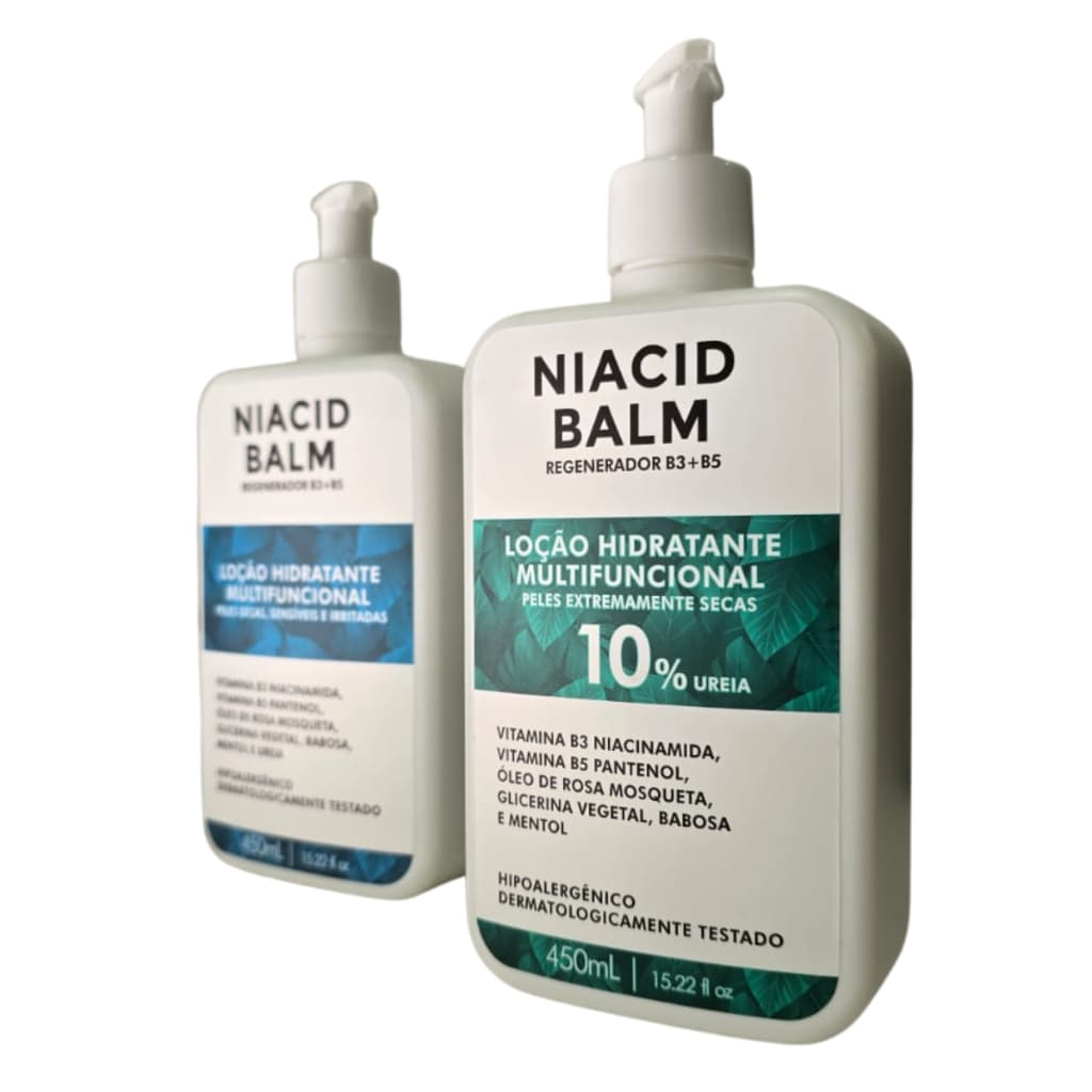 Niacid Balm - Loção Hidratante Multifuncional Peles Secas Sensiveis Irritadas 10% Ureia Dermatologicamente Testado