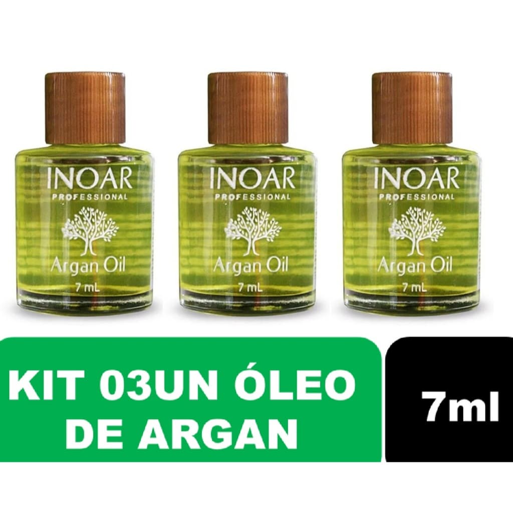 Kit 03un Óleo de Argan Inoar 7 ml - INOAR