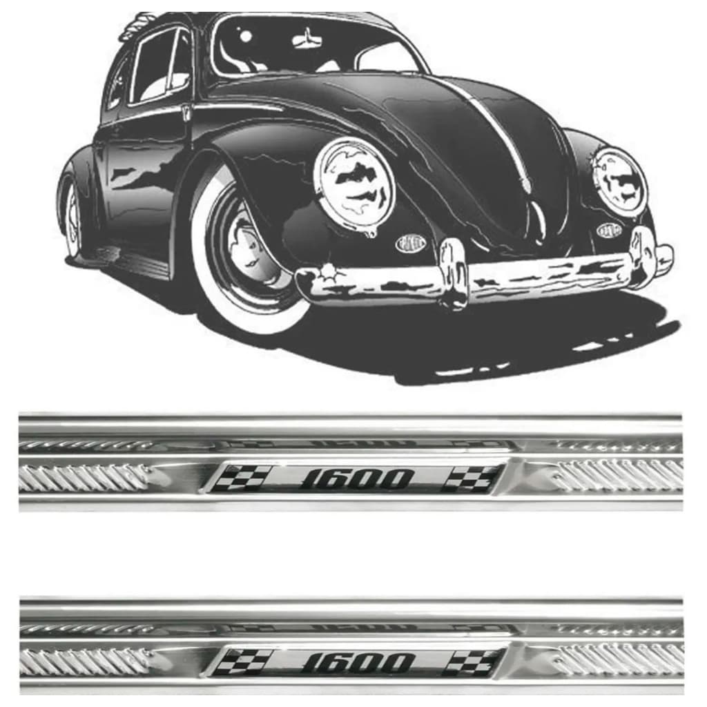 Estribinho Interno Soleira Da Porta Fusca 1600 Inox Par