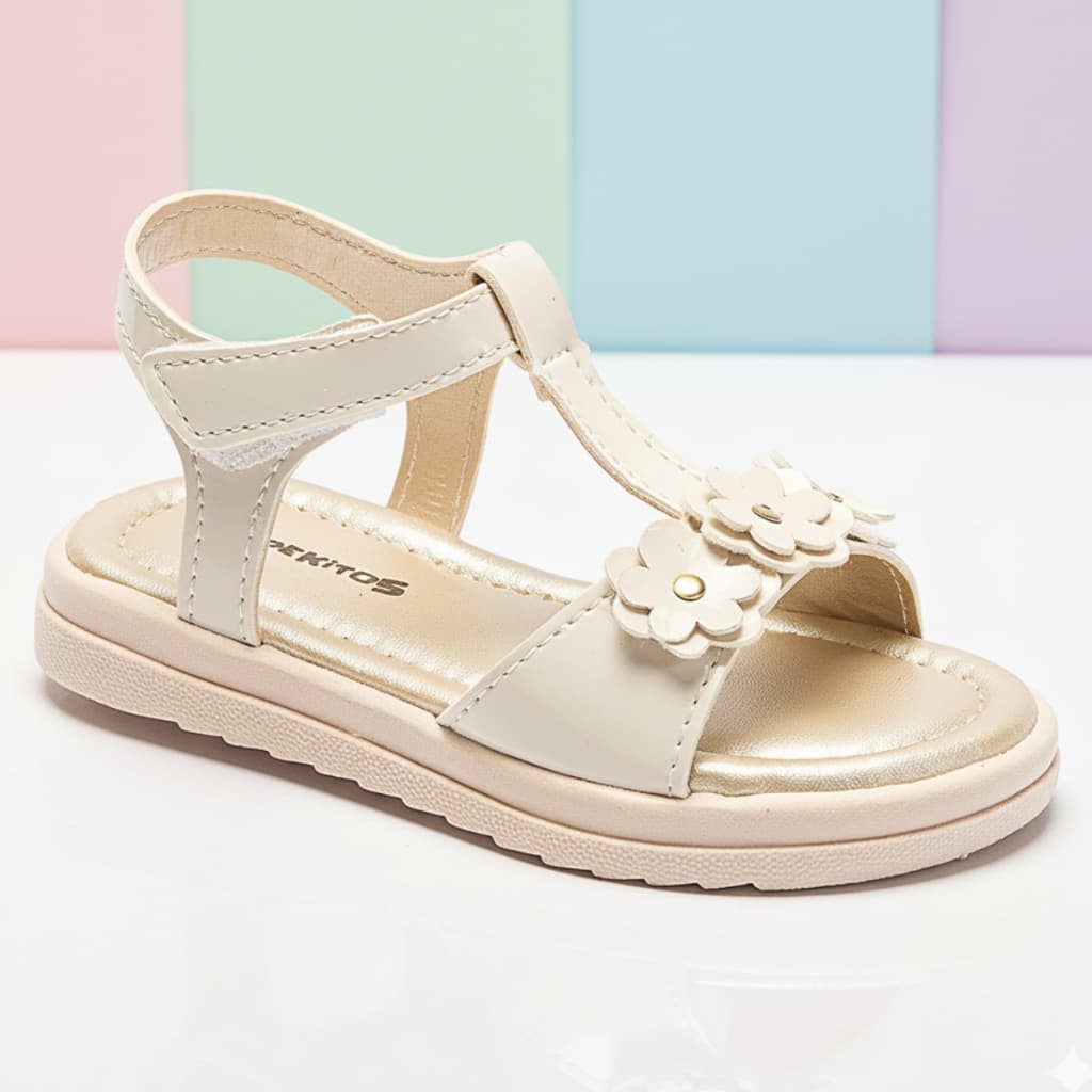 Sandália Infantil Menina Sapekitos Verão Tamanho 22 ao 27 Off-White