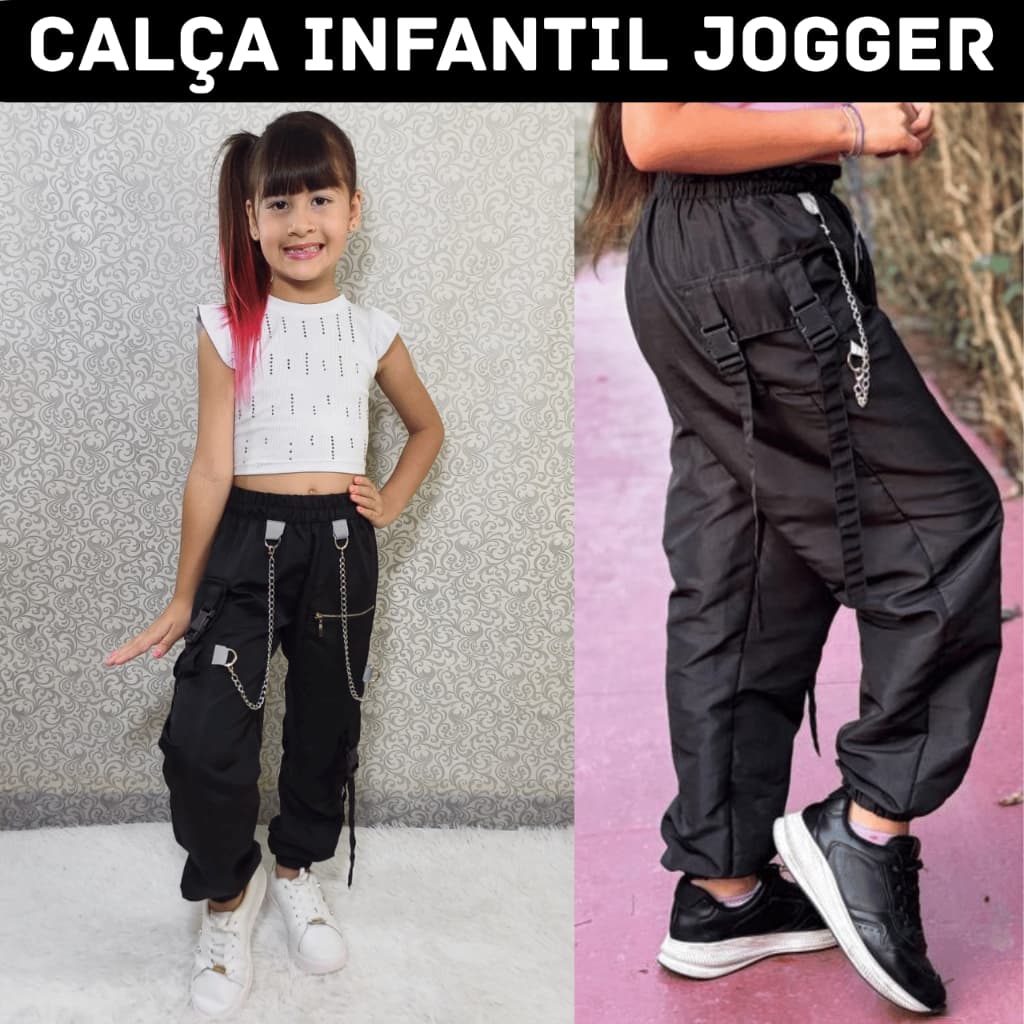 CALÇA CARGO INFANTIL JOGGER COM ESTILO PARA AS CRIANÇAS