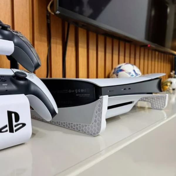 Suporte PS5 Horizontal Colmeia - Playstation 5 Slim Ventilação e Estabilidade