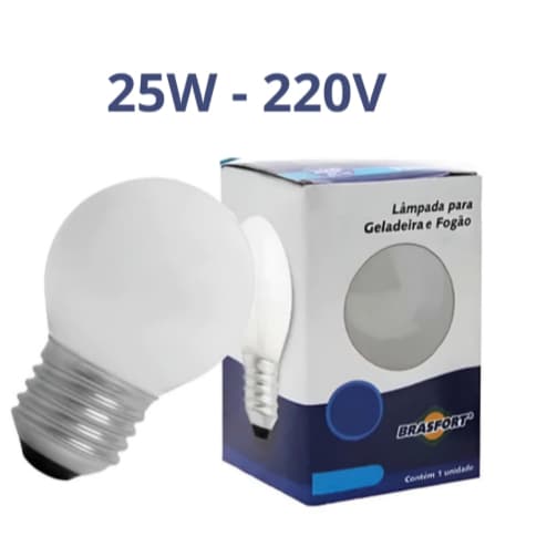 Lâmpada Bolinha Leitosa Para Fogão e Geladeira 25W 220V
