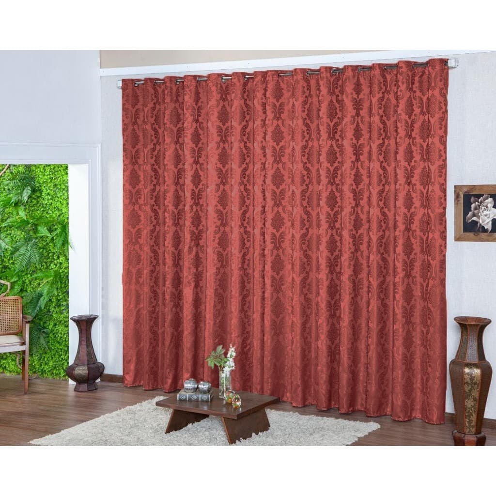 Cortina Jacquard Janela Sala E Quarto 2.80 X 1.80 mts Varão Simples