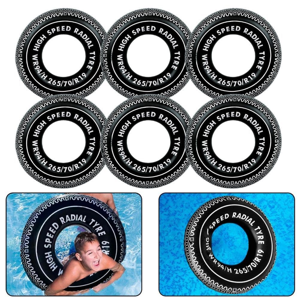 Kit 6 Boia Pneu Circular Redonda Adulto Criança Com 90cm Gigante Piscina Praia Divertido