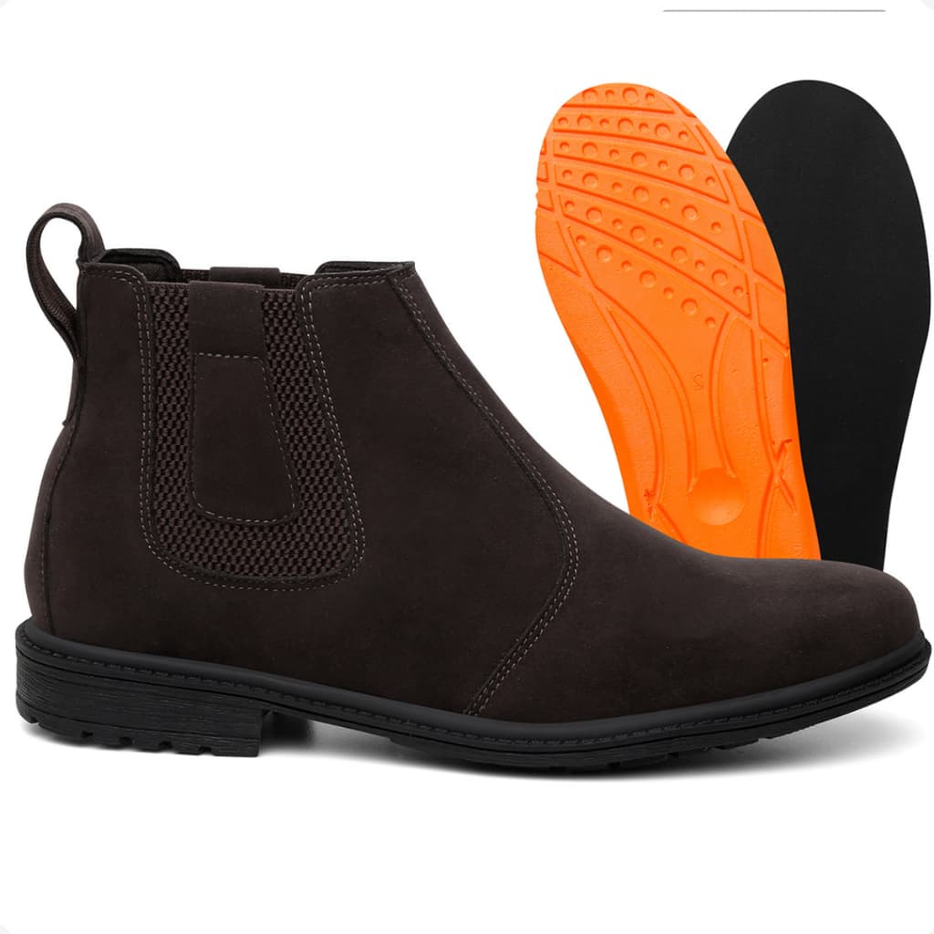 Bota Botina Chelsea Masculina Super Confortável Couro Palmilhas em Gel