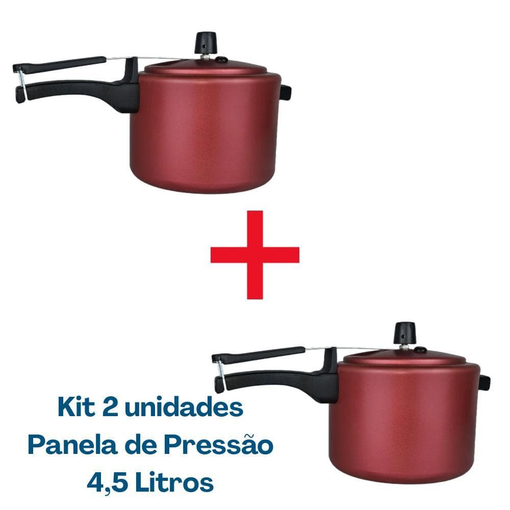 Panela Pressão Kit com 2 panelas de Pressão 4,5 litros - Antiaderente