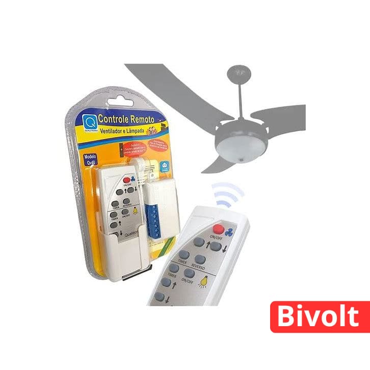 Controle remoto para ventilador e lâmpada qv40