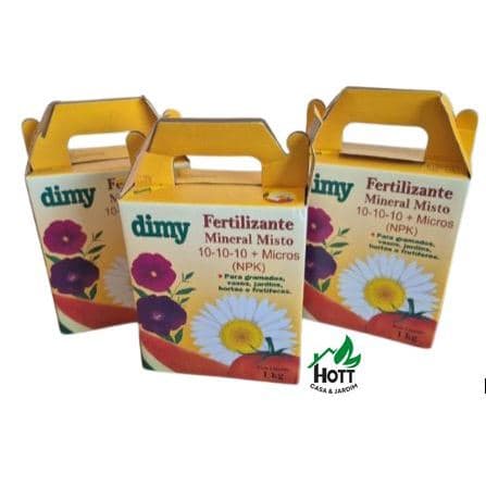 Kit 03 caixas Fertilizante Mineral Misto, Npk 10 10 10, 1kg + Micros (NPK) – Dimy