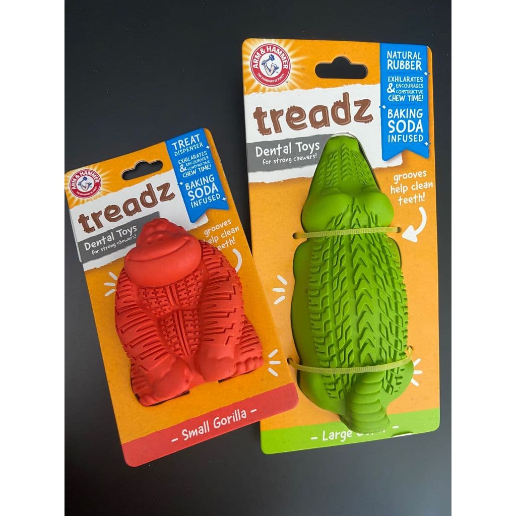 Brinquedo Mordedor Super Treadz Gorila Jacaré Arm Hammer Enzimatico Remove Tartaro Recheavel C/ Bicabornato de Sódio
