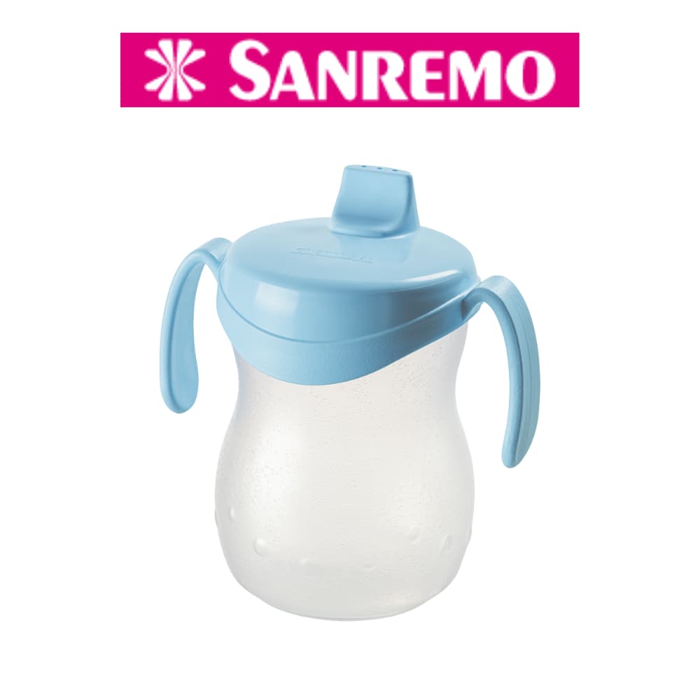 Copo Infantil Sanremo Com Alças BPA Free Plástico Resistente 310 mL Azul