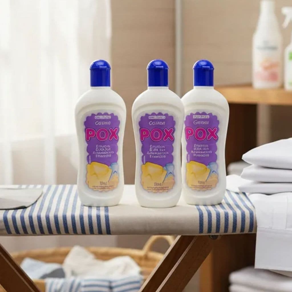 Kit 3 Goma Pox Engomador de Roupas 200ml Cada Alinha, Dá Forma e Perfuma Tecidos