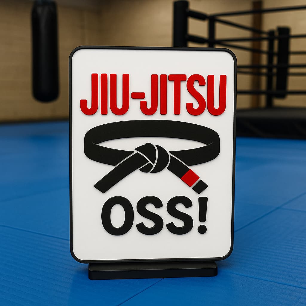 🥋 Placa Decorativa Jiu-Jitsu OSS Faixa Preta 15x10cm  Suporte Incluso – Presente Lutador, Academia e Artes Marciais