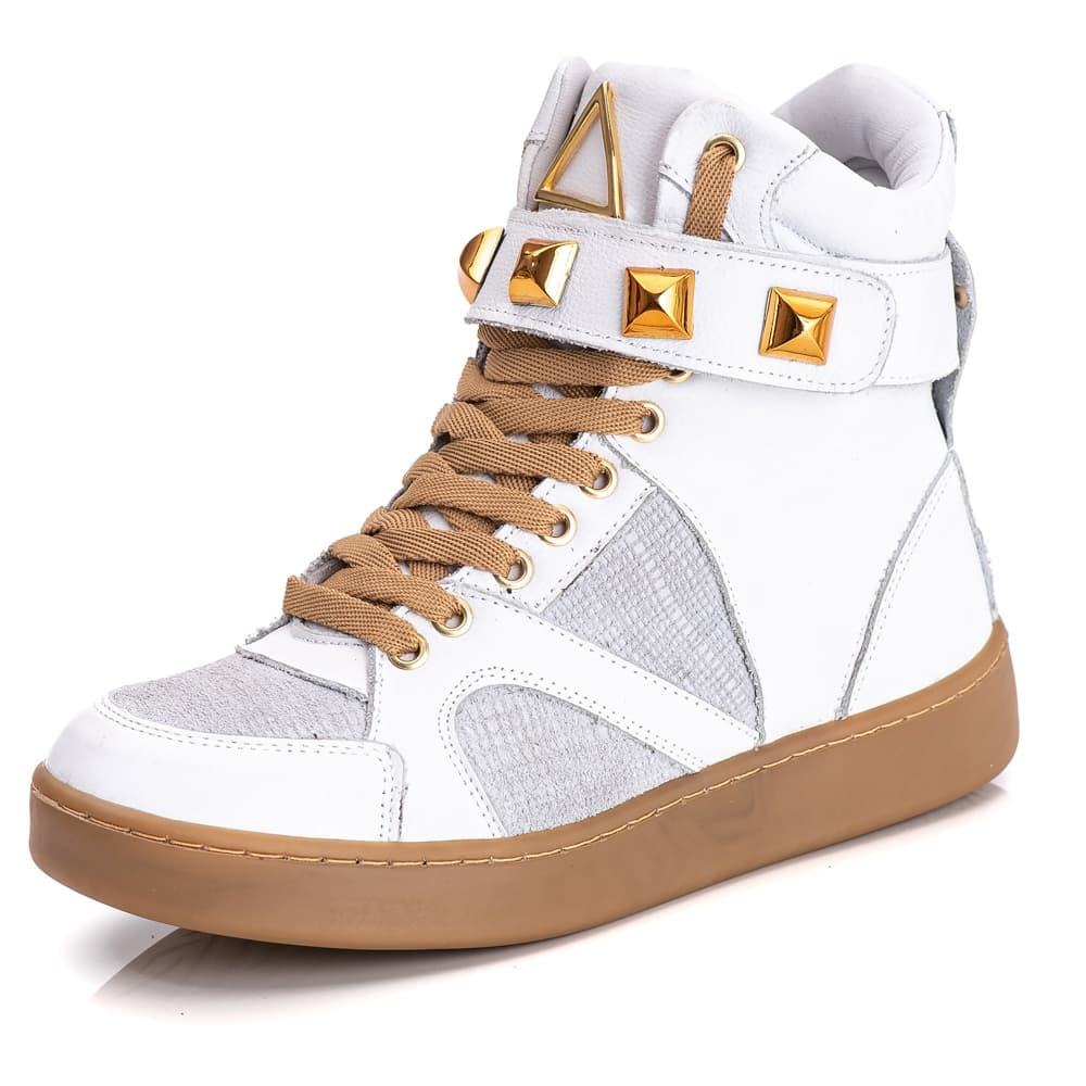 Tênis Feminino Sneaker Couro Legitimo Ocre 10100