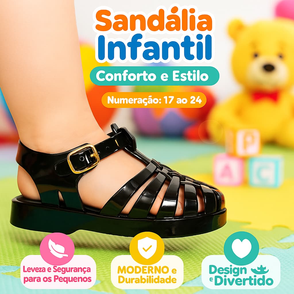 Sandália Baby MEL Ajuste Seguro Design Encantador Do 17 Ao 24
